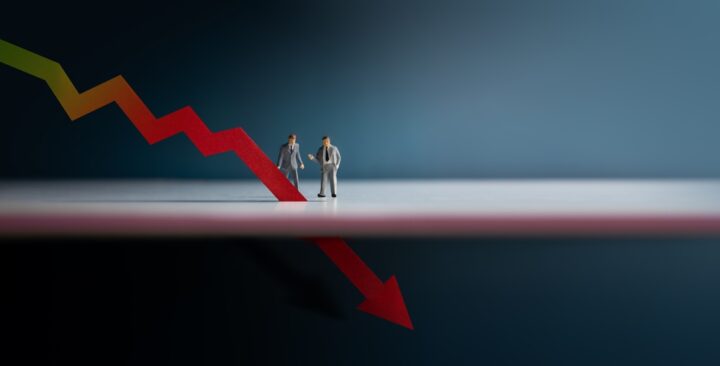 Recession,,Inflation,And,Depression,Concepts.,Economic,Crisis.,Graph,Fall,Down,