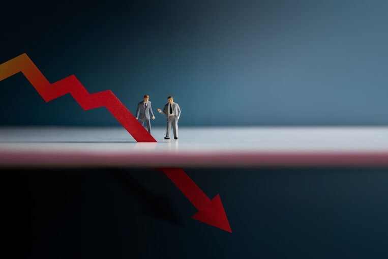 Recession,,Inflation,And,Depression,Concepts.,Economic,Crisis.,Graph,Fall,Down,